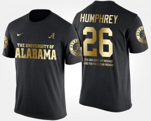 Alabama Crimson Tide Marlon Humphrey T-Shirt Gold Limited #26 Short Sleeve With Message Black Mens