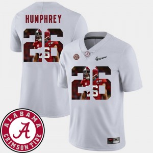 Alabama Crimson Tide Marlon Humphrey Jersey Football For Men #26 White Pictorial Fashion