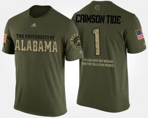 Alabama Crimson Tide T-Shirt Military Camo #1 Men's No.1 Short Sleeve With Message