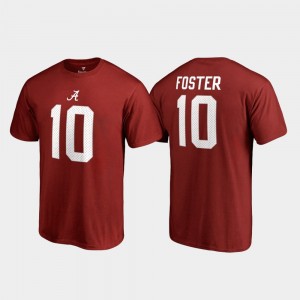 Alabama Crimson Tide Reuben Foster T-Shirt College Legends Name & Number Mens #10 Crimson