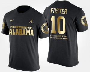 Alabama Crimson Tide Reuben Foster T-Shirt Black Gold Limited #10 Short Sleeve With Message Men's