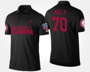 Alabama Crimson Tide Ryan Kelly Polo #70 Sugar Bowl Bowl Game Black For Men