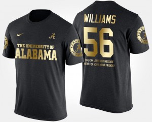 Alabama Crimson Tide Tim Williams T-Shirt Short Sleeve With Message Men Black #56 Gold Limited