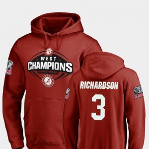 Alabama Crimson Tide Trent Richardson Hoodie #3 2018 SEC West Division Champions Crimson Football For Men's