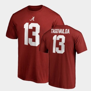 Alabama Crimson Tide Tua Tagovailoa T-Shirt Crimson College Legends #13 Name & Number Mens