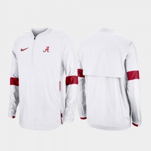 Alabama Crimson Tide Jacket White Quarter-Zip 2019 Coaches Sideline Mens