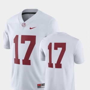 Alabama Crimson Tide Jersey White For Men #17 2018 Game College Football