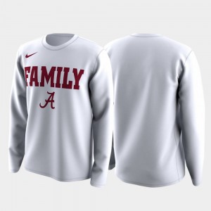 Alabama Crimson Tide T-Shirt White Family on Court Men's March Madness Legend Basketball Long Sleeve