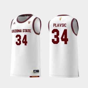 Arizona State Sun Devils Uros Plavsic Jersey College Basketball Replica For Men #34 White