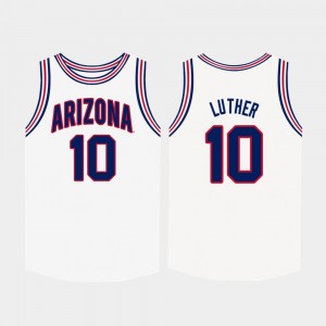 Arizona Wildcats Ryan Luther Jersey #10 College Basketball White For Men's