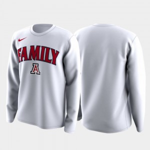 Arizona Wildcats T-Shirt White Men March Madness Legend Basketball Long Sleeve Family on Court