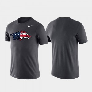Arkansas Razorbacks T-Shirt Anthracite Performance Mens Americana Legend