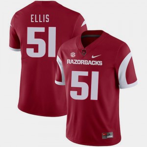 Arkansas Razorbacks Brooks Ellis Jersey #51 Cardinal Men College Football