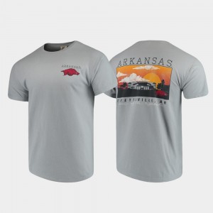 Arkansas Razorbacks T-Shirt Campus Scenery Comfort Colors Men Gray