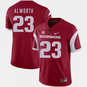 Arkansas Razorbacks Lance Alworth Jersey #23 Cardinal College Football Men's