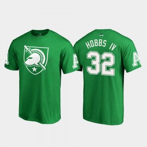Army Black Knights Artice Hobbs IV T-Shirt #32 For Men Kelly Green White Logo St. Patrick's Day
