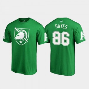 Army Black Knights Christian Hayes T-Shirt For Men #86 Kelly Green St. Patrick's Day White Logo