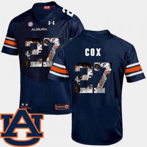 Auburn Tigers Chandler Cox Jersey Football #27 Navy Pictorial Fashion For Men's