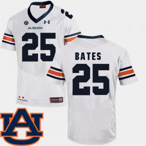 Auburn Tigers Daren Bates Jersey SEC Patch Replica College Football #25 White For Men's