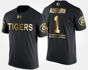 Auburn Tigers T-Shirt No.1 Short Sleeve With Message #1 Gold Limited Black Men