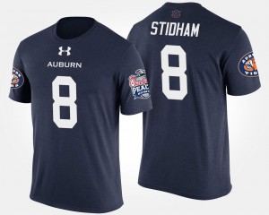 Auburn Tigers Jarrett Stidham T-Shirt Men Peach Bowl #8 Bowl Game Navy