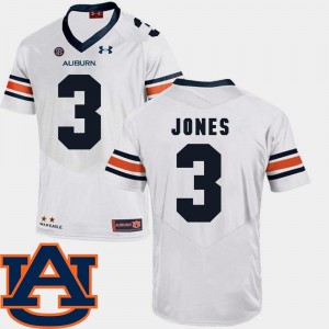 Auburn Tigers Jonathan Jones Jersey SEC Patch Replica #3 White College Football For Men