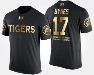 Auburn Tigers Josh Bynes T-Shirt For Men Gold Limited #17 Black Short Sleeve With Message