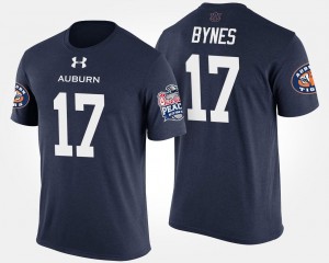 Auburn Tigers Josh Bynes T-Shirt Men #17 Peach Bowl Navy Bowl Game