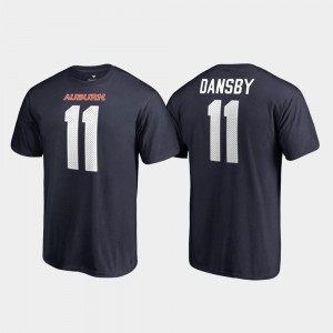 Auburn Tigers Karlos Dansby T-Shirt Name & Number College Legends Navy #11 For Men's