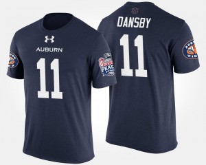 Auburn Tigers Karlos Dansby T-Shirt Navy Men #11 Peach Bowl Bowl Game