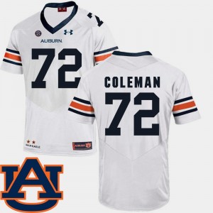 Auburn Tigers Shon Coleman Jersey College Football White #72 For Men's SEC Patch Replica