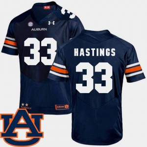 Auburn Tigers Will Hastings Jersey #33 Mens SEC Patch Replica College Football Navy