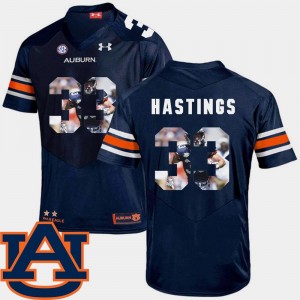 Auburn Tigers Will Hastings Jersey Navy #33 Mens Football Pictorial Fashion