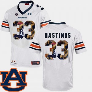 Auburn Tigers Will Hastings Jersey Men Football Pictorial Fashion #33 White