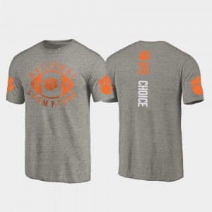 Clemson Tigers Adam Choice T-Shirt College Football Playoff 2018 National Champions #26 Gray For Men's