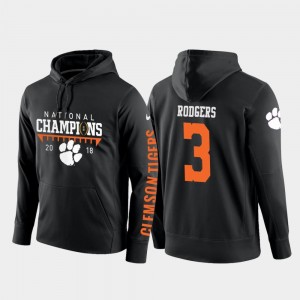 Clemson Tigers Amari Rodgers Hoodie Black College Football Pullover 2018 National Champions Men's #3