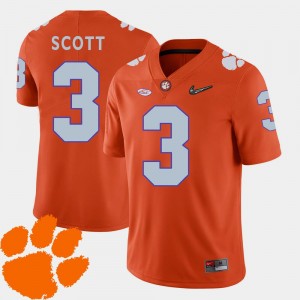 Clemson Tigers Artavis Scott Jersey For Men 2018 ACC Orange College Football #3
