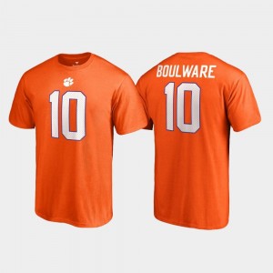 Clemson Tigers Ben Boulware T-Shirt College Legends Men's Name & Number #10 Orange
