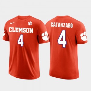 Clemson Tigers Chandler Catanzaro T-Shirt Orange For Men #4 Carolina Panthers Football Future Stars