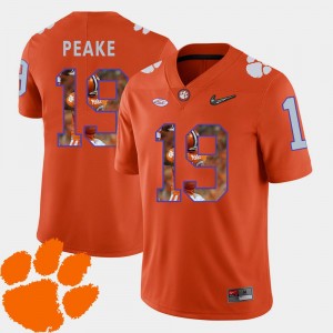 Clemson Tigers Charone Peake Jersey For Men's Pictorial Fashion #19 Football Orange