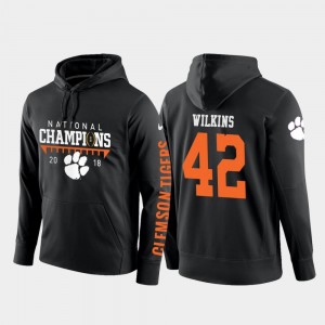Clemson Tigers Christian Wilkins Hoodie College Football Pullover Men Black 2018 National Champions #42