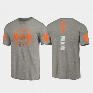 Clemson Tigers Christian Wilkins T-Shirt 2018 National Champions Gray #42 College Football Playoff Men's