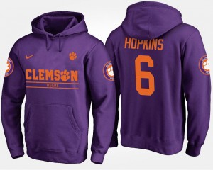 Clemson Tigers DeAndre Hopkins Hoodie Men #6 Purple