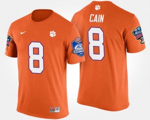 Clemson Tigers Deon Cain T-Shirt Orange #8 For Men Bowl Game Atlantic Coast Conference Sugar Bowl