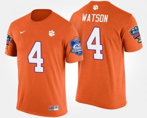 Clemson Tigers Deshaun Watson T-Shirt Bowl Game Men #4 Atlantic Coast Conference Sugar Bowl Orange