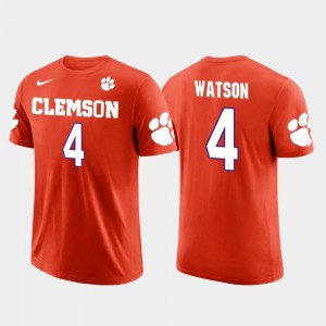 Clemson Tigers Deshaun Watson T-Shirt Houston Texans Football Men's Future Stars Orange #4