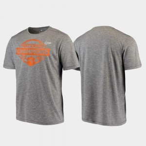 Clemson Tigers T-Shirt Mens Heather Gray Playaction Performance College Football Playoff 2018 National Champions