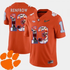 Clemson Tigers Hunter Renfrow Jersey Orange #13 For Men's Football Pictorial Fashion