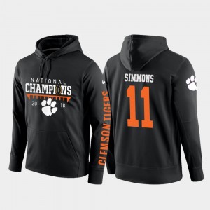 Clemson Tigers Isaiah Simmons Hoodie College Football Pullover Black 2018 National Champions #11 For Men