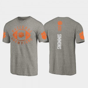 Clemson Tigers Isaiah Simmons T-Shirt Gray College Football Playoff #11 2018 National Champions Men